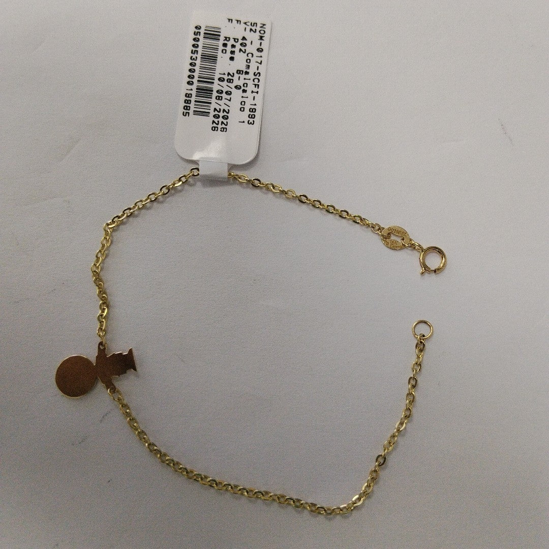 PULSERA TEJIDO ESPECIAL FIG NIÑO 14K 18 CM 1.4 GR (NUEVO)