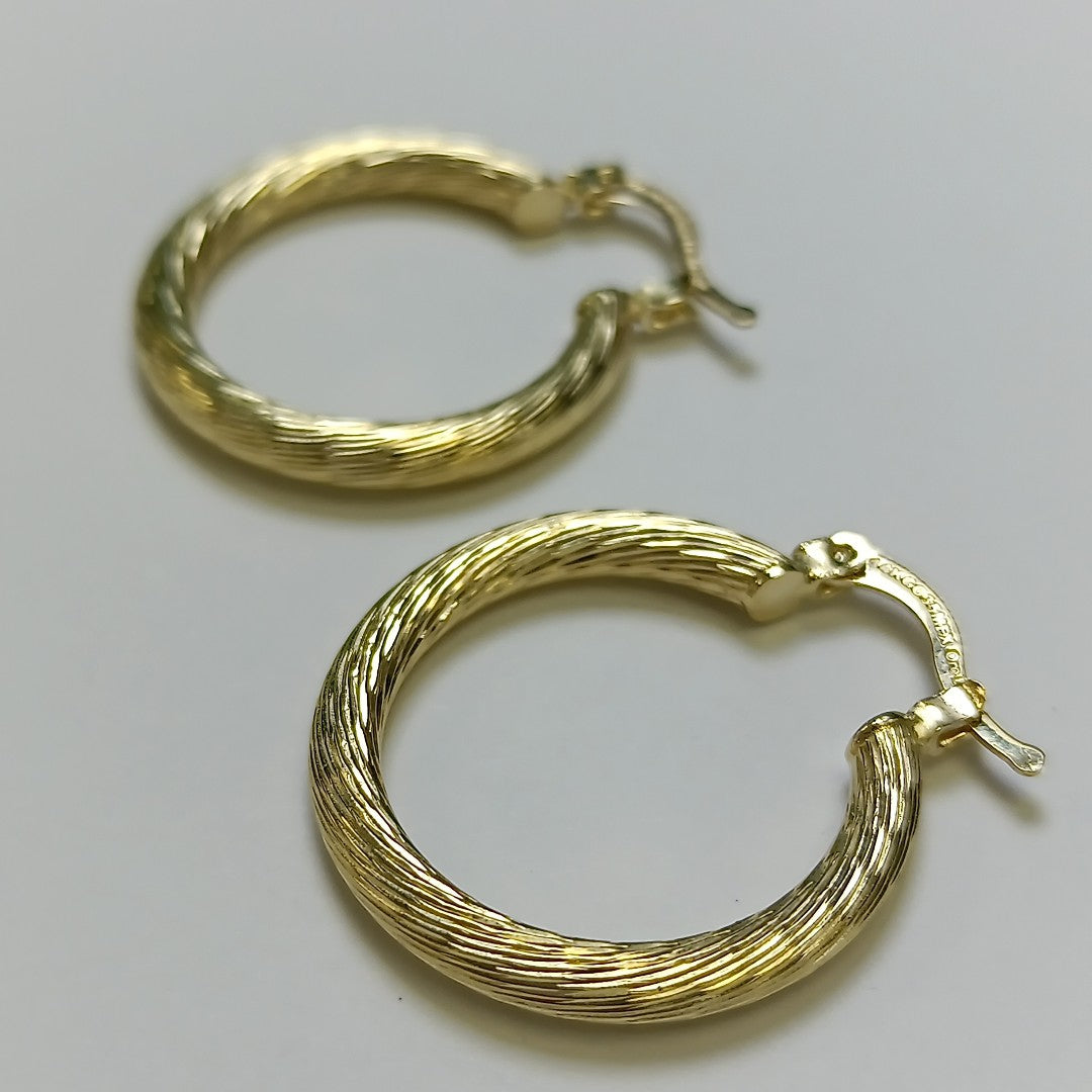 ARETES TEJIDO ARRACADAS ASTRIADAS 14K 2.9 GR (NUEVO)