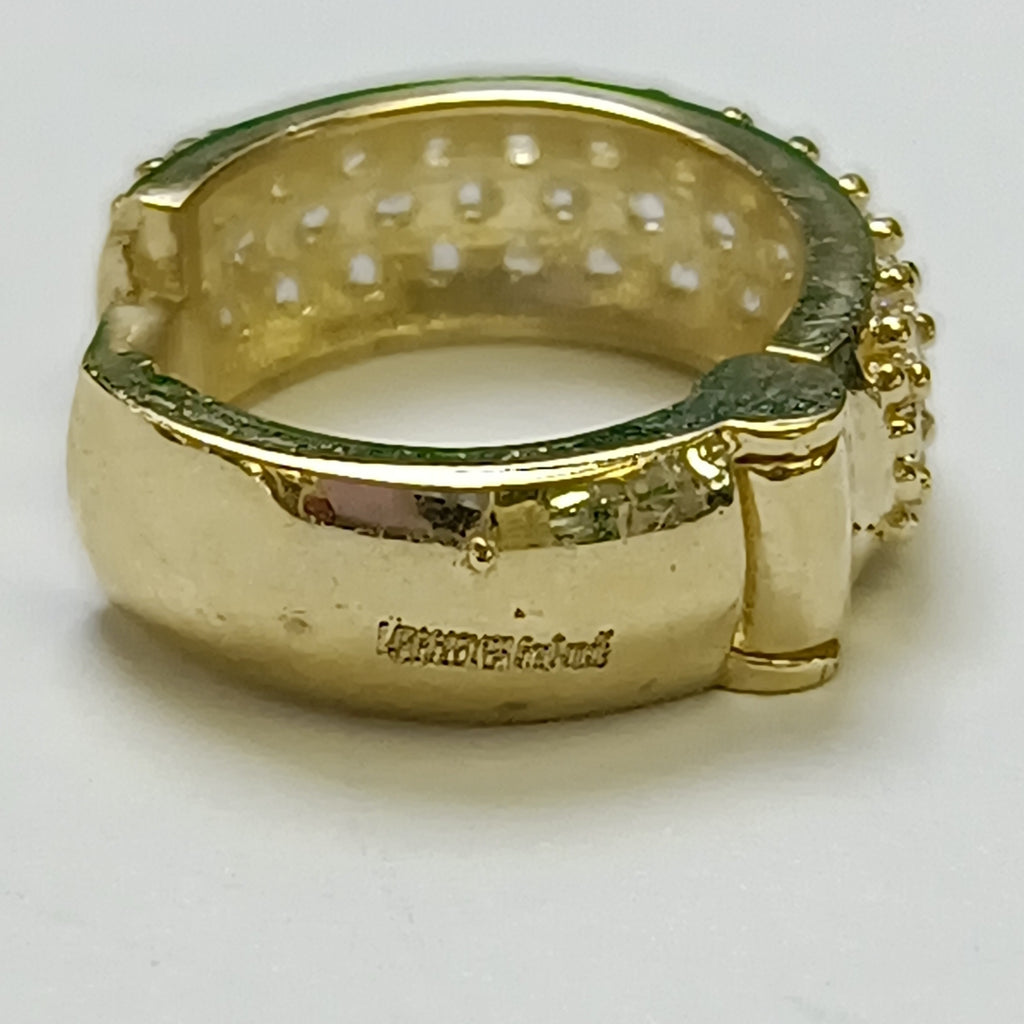 ARETES HUGGIE CON CIRCONIAS 14K 2.1 GR (NUEVO)