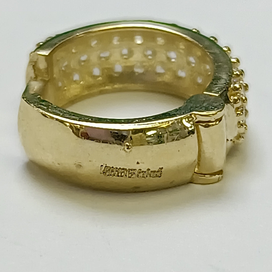 ARETES HUGGIE CON CIRCONIAS 14K 2.1 GR (NUEVO)