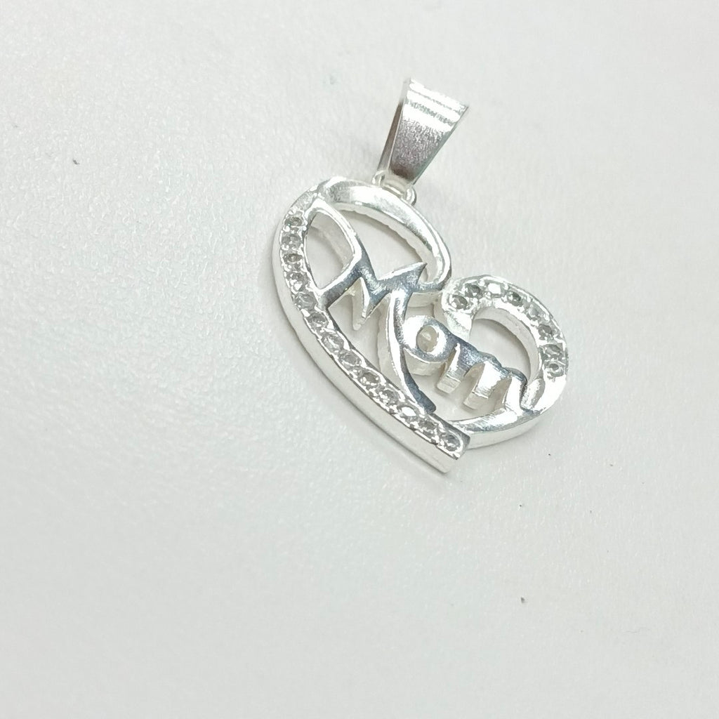 DIJE CORAZON C/CIRCONIAS PLATA .925 3.1 GR (NUEVO)