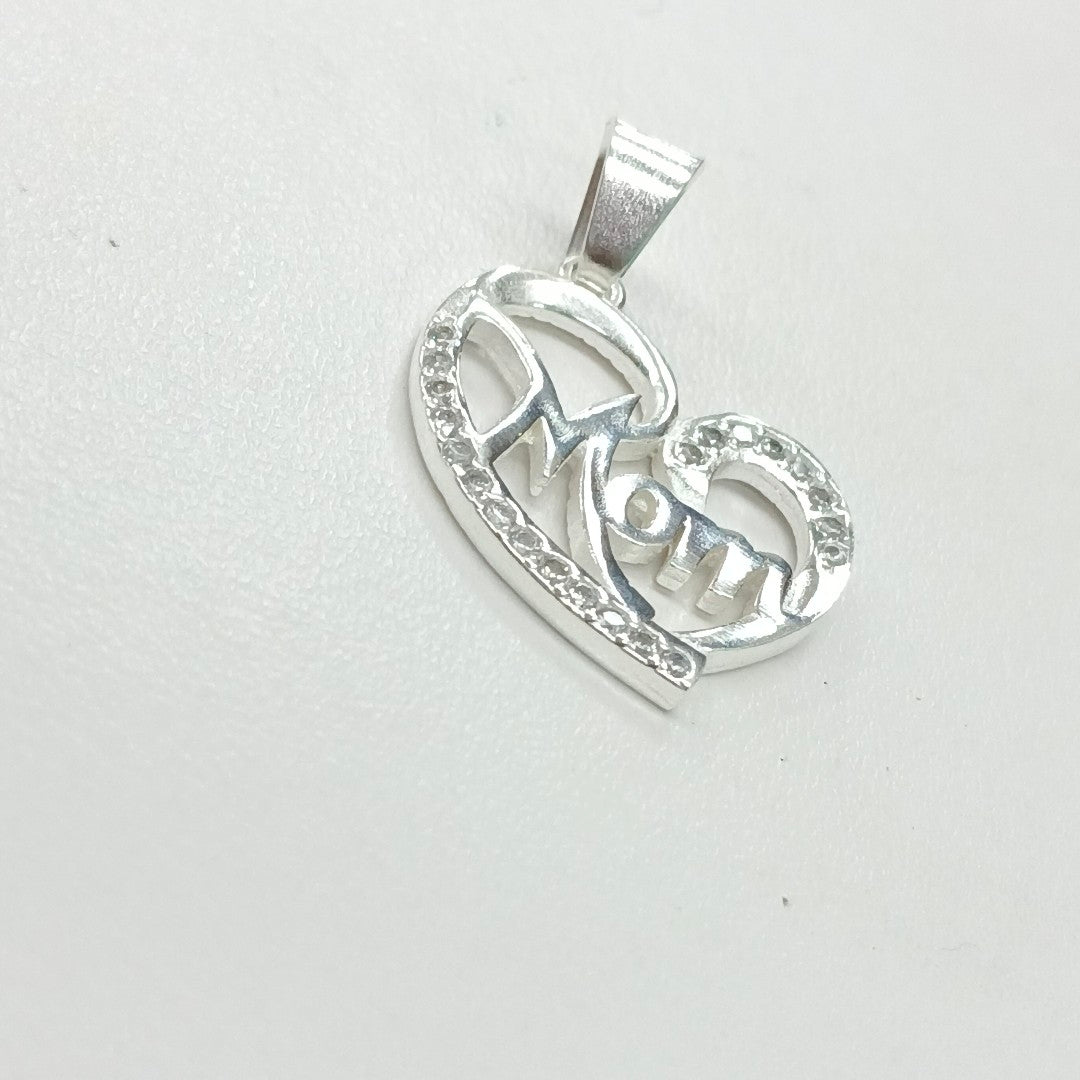 DIJE CORAZON C/CIRCONIAS PLATA .925 3.1 GR (NUEVO)