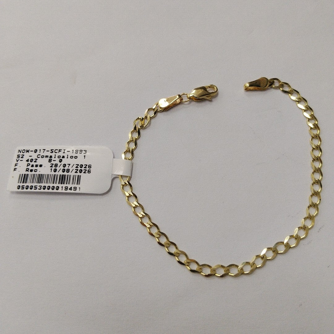PULSERA TEJIDO BARBADA 14K 18 CM 3.4 GR (NUEVO)