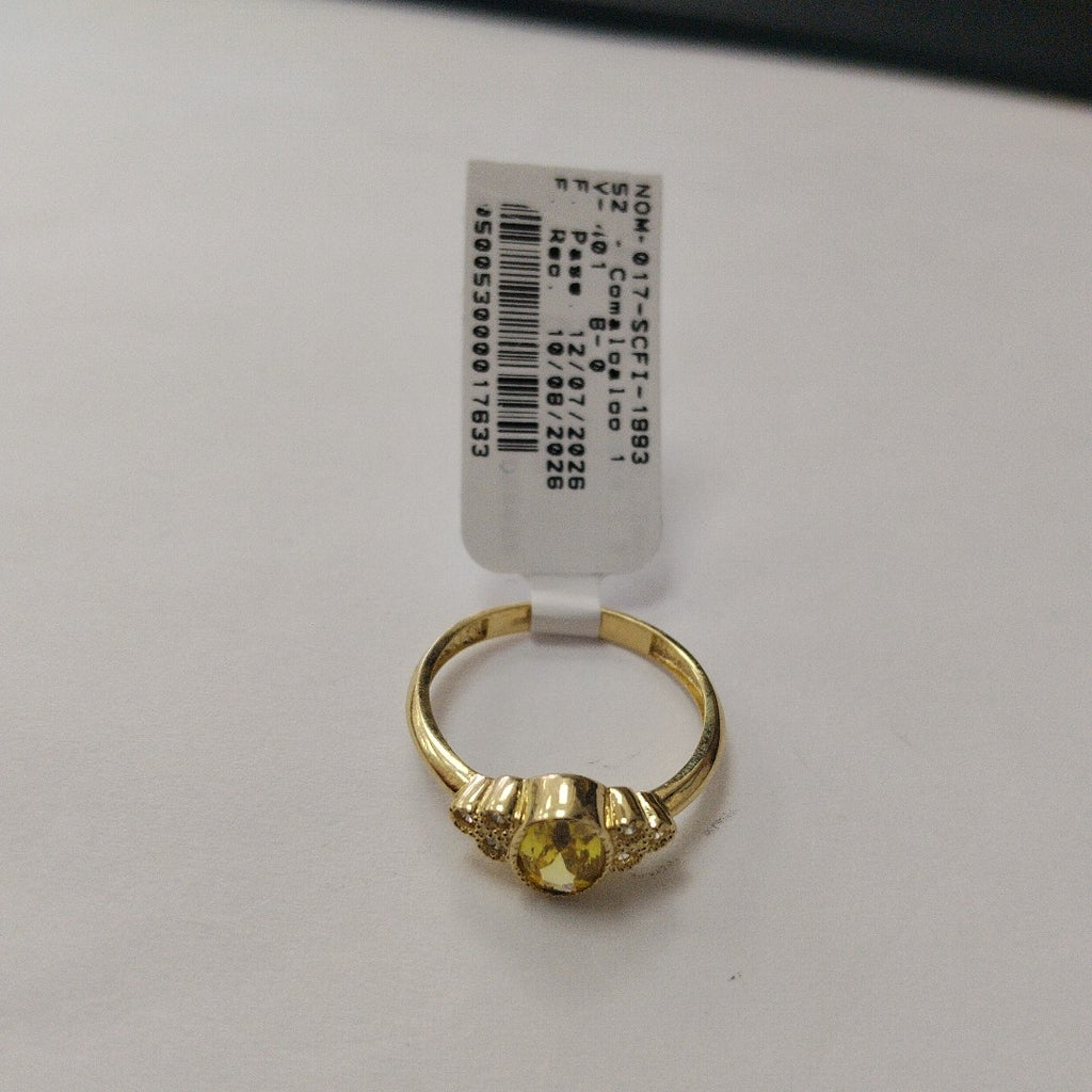 ANILLOS CON CIRCONIAS Y PIEDRA DE COLOR 14K TALLA 8 2 GR (NUEVO)