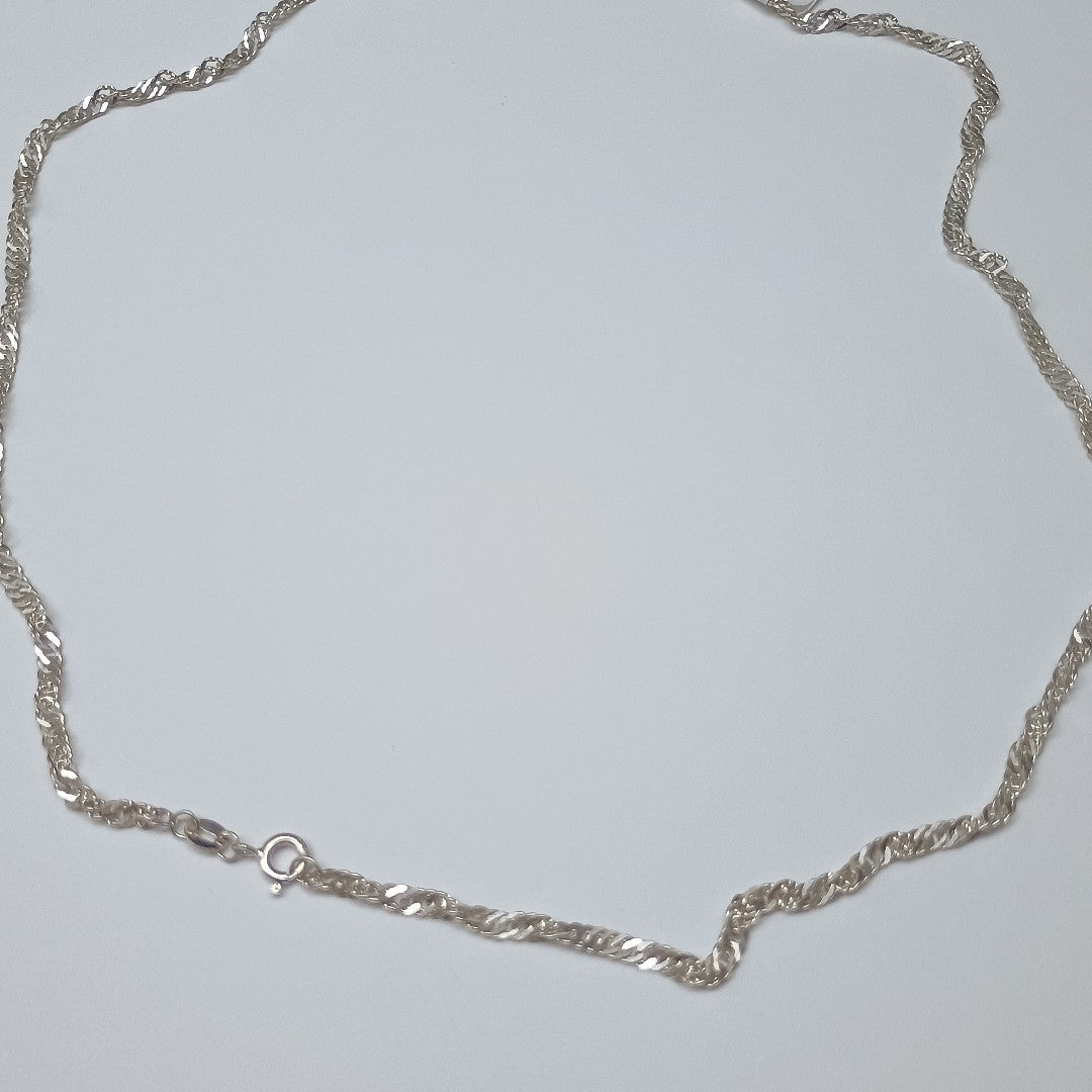 CADENA TEJIDO MEDIO TORZAL PLATA .925 55 CM 6.4 GR (NUEVO)