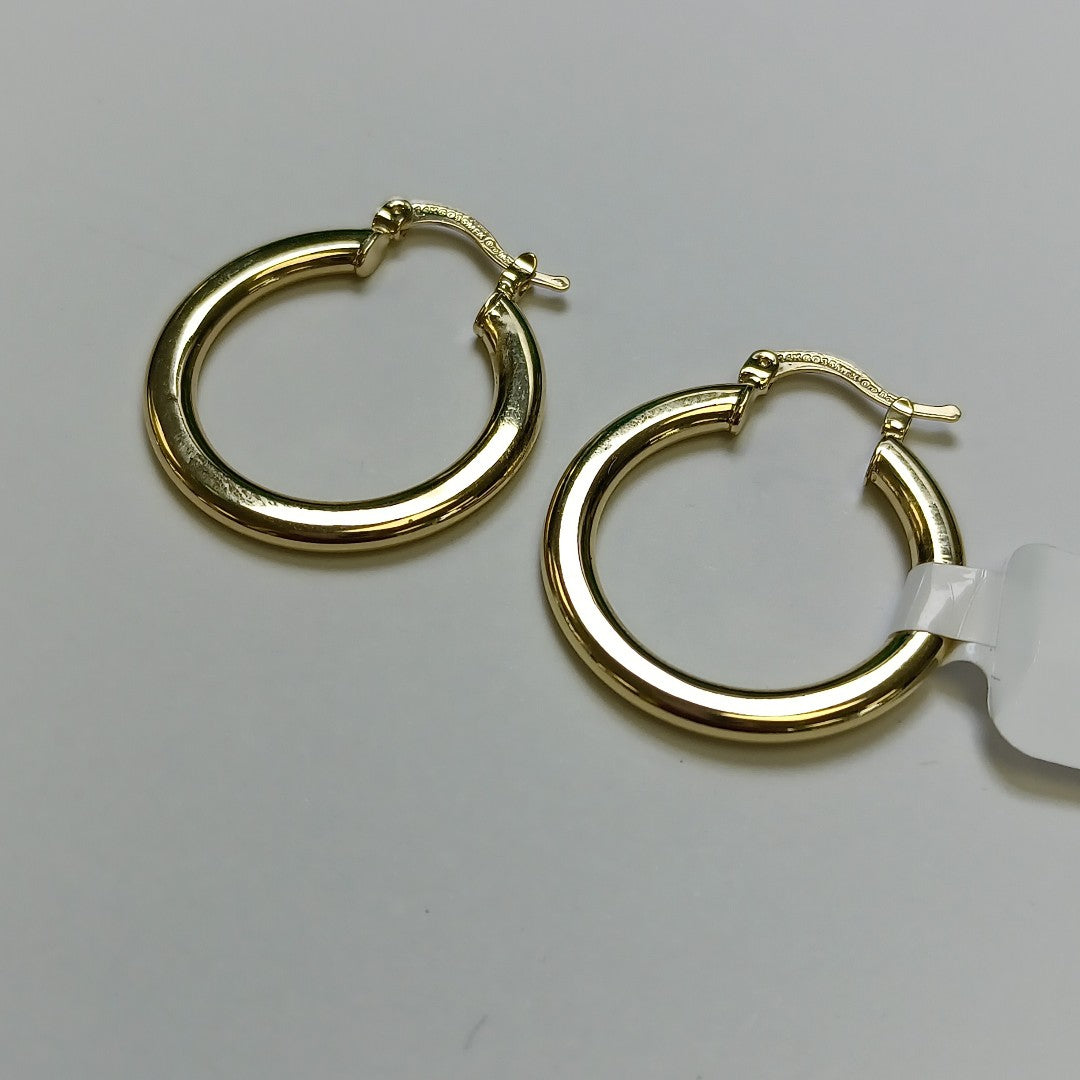 ARETES TEJIDO ARRACADA LISA 14K 2.1 GR (NUEVO)
