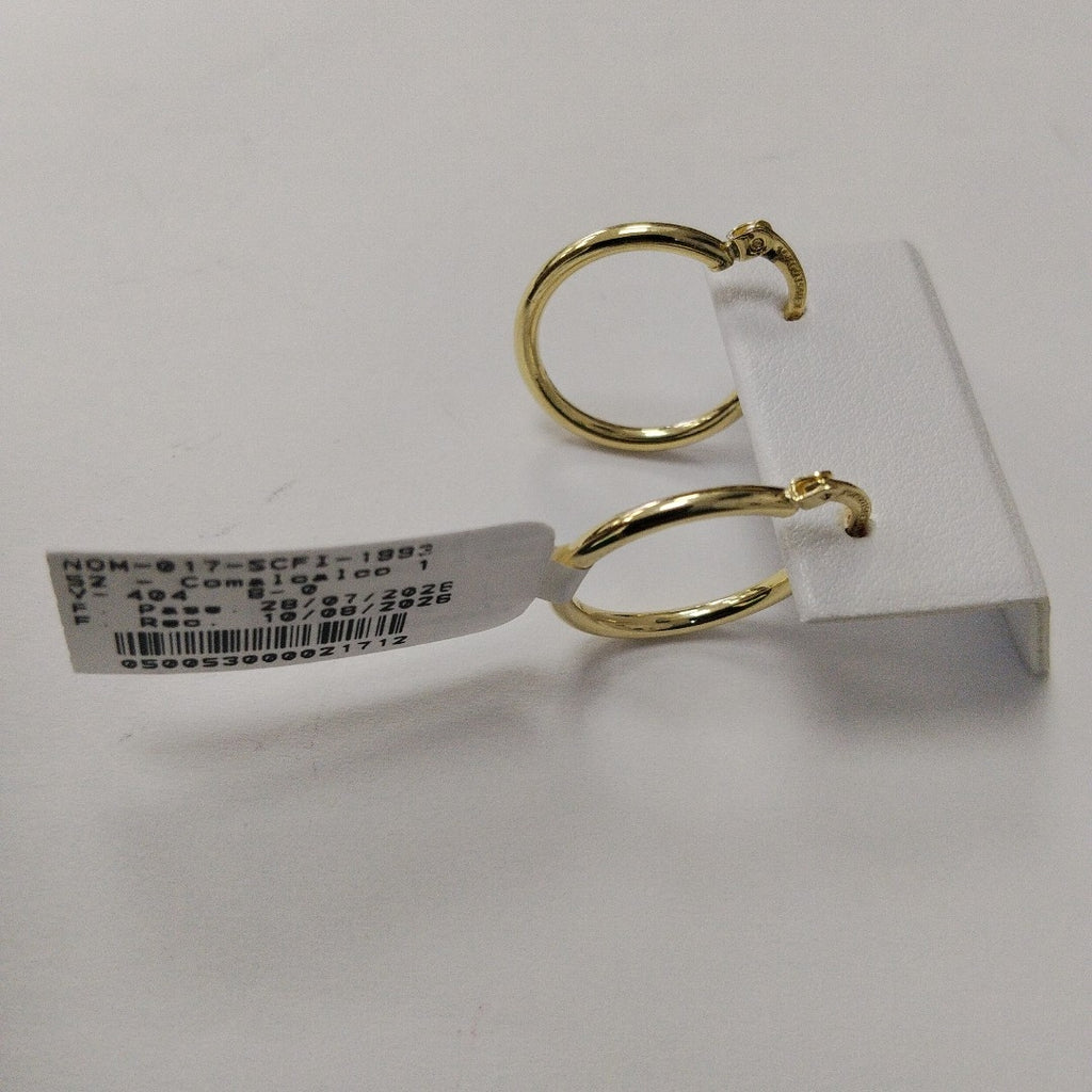 ARETES TEJIDO ARRACADAS LISAS 14K 1.2 GR (NUEVO)