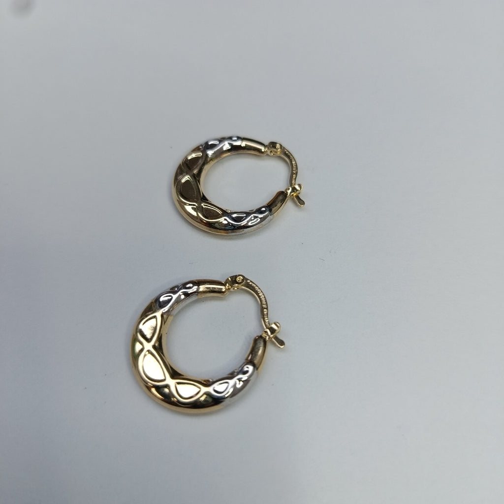 ARETES ARRACADAS COMBINADAS CON INFINITO 14K 2.3 GR (NUEVO)