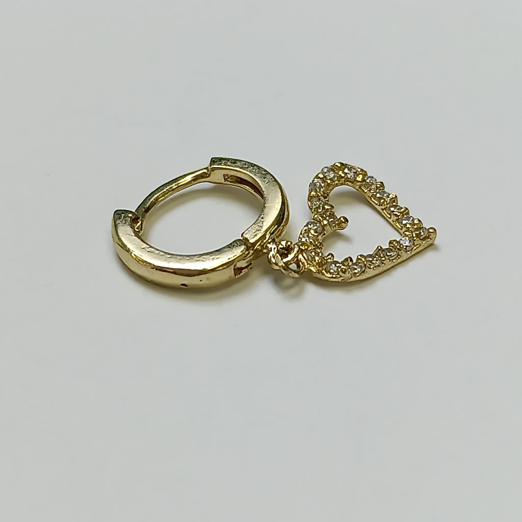 ARETES FIG CORAZON C CIRCONIAS 10K 1.8 GR (NUEVO)