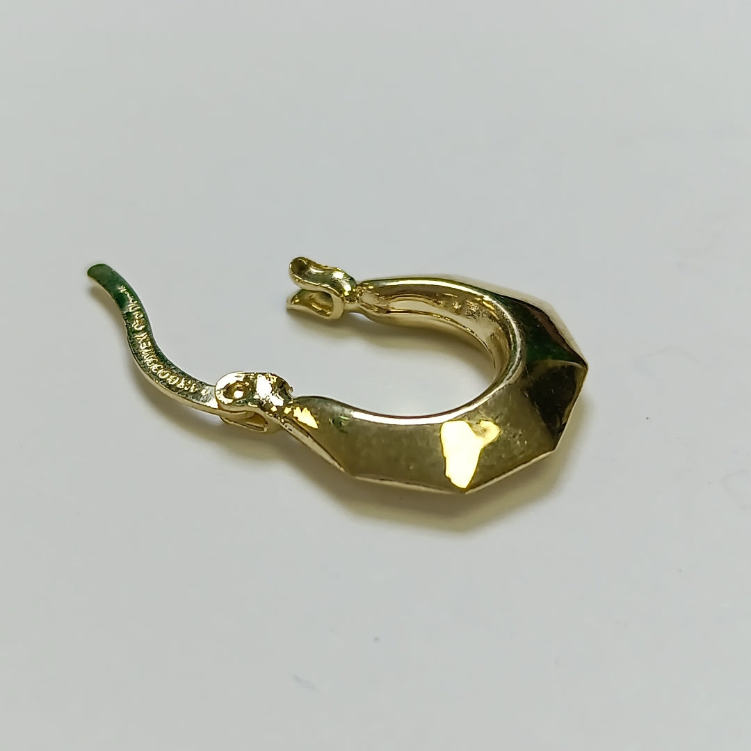 ARETES TEJIDO ARRACADA FACETADA 14K 1.3 GR (NUEVO)