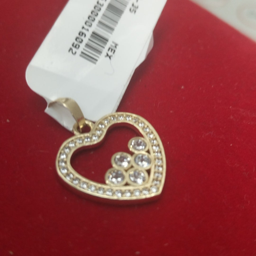DIJE CORAZON CON CIRCONIAS 14K 1.7 GR (NUEVO)