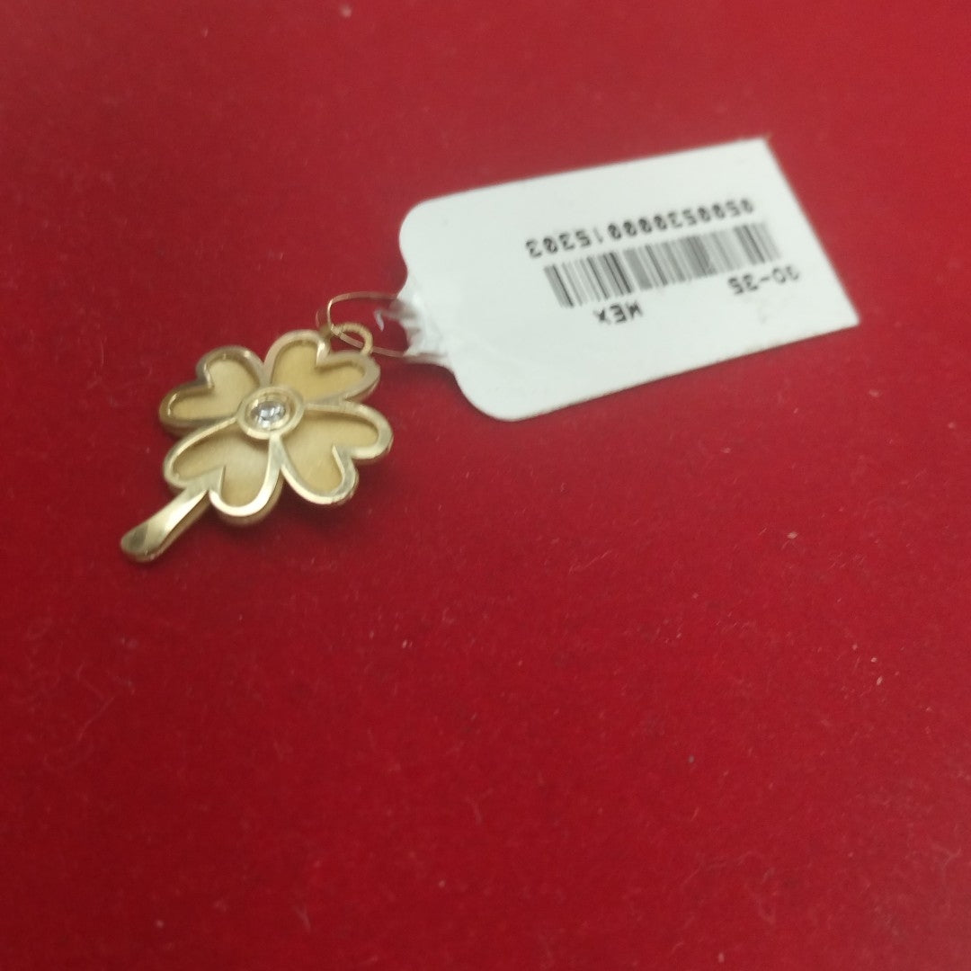 DIJE FIG TREBOL C CIRCONIA 14K 0.8 GR (NUEVO)