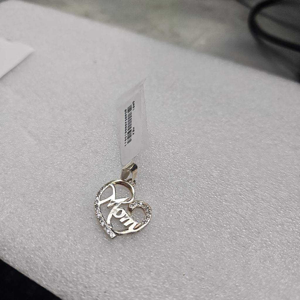 DIJE CORAZON C/CIRCONIAS PLATA .925 2.9 GR (NUEVO)
