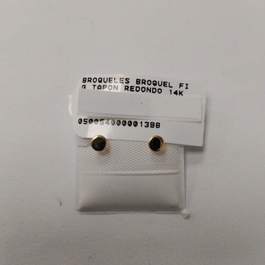 BROQUELES BROQUEL FIG TAPON REDONDO 14K 0.1408 GR (NUEVO)