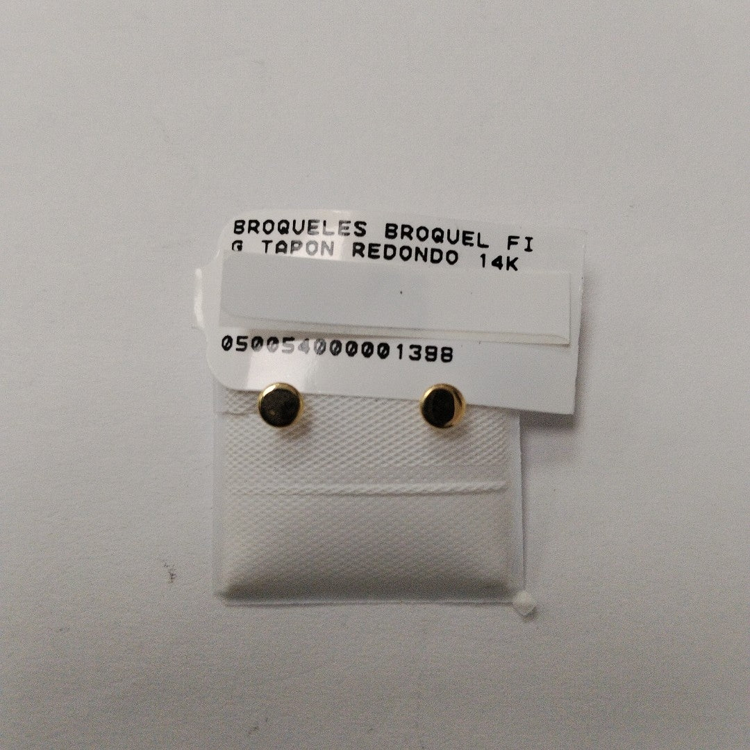BROQUELES BROQUEL FIG TAPON REDONDO 14K 0.1408 GR (NUEVO)