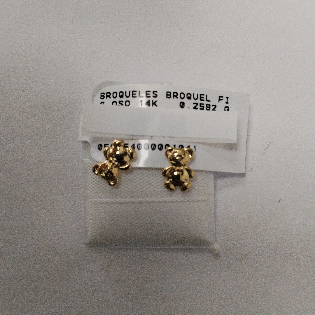 BROQUELES BROQUEL FIG OSO 14K 0.2592 GR (NUEVO)