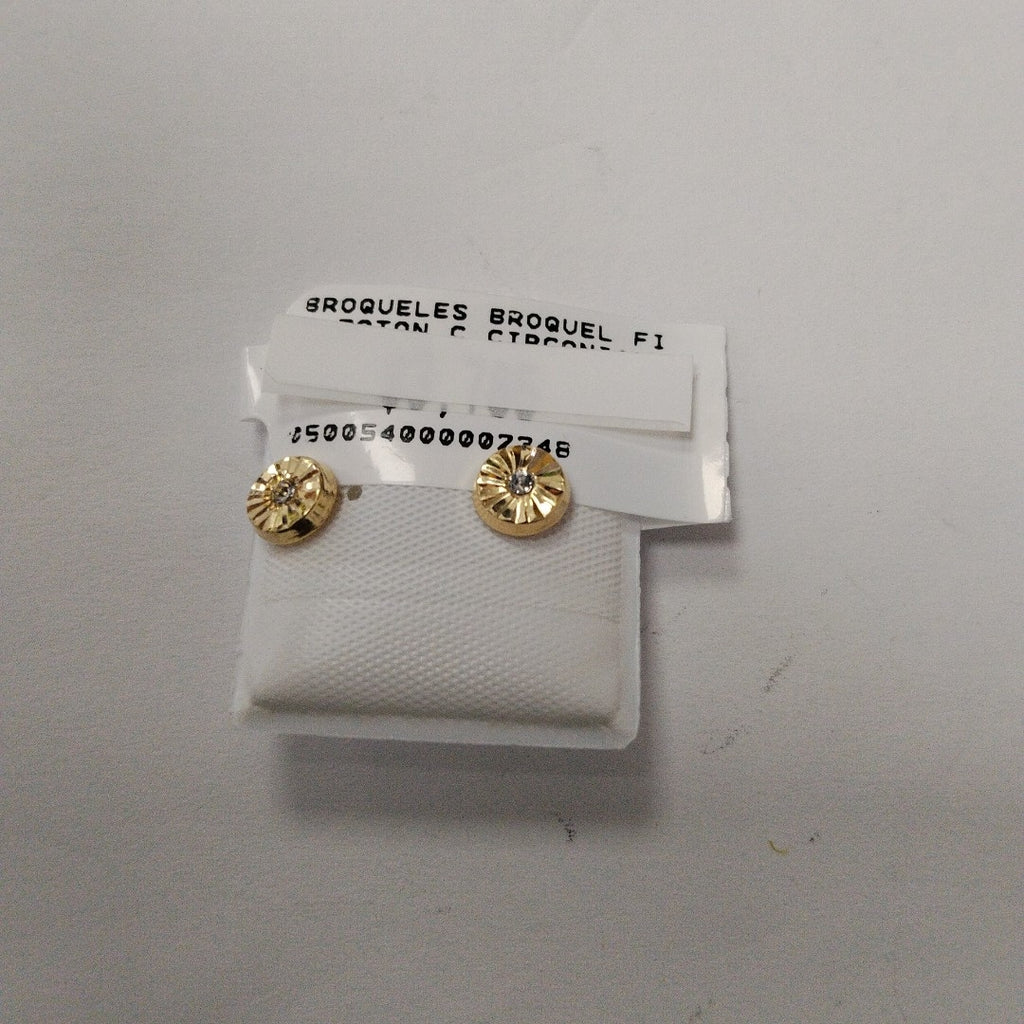 BROQUELES BROQUEL FIG BOTON C CIRCONIA 14K 0.2916 GR (NUEVO)