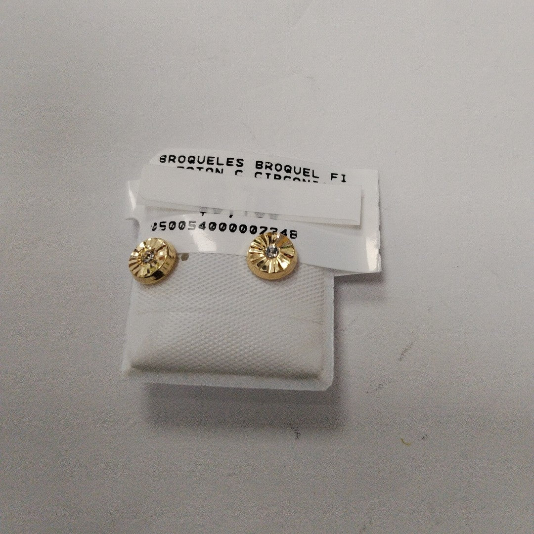 BROQUELES BROQUEL FIG BOTON C CIRCONIA 14K 0.2916 GR (NUEVO)