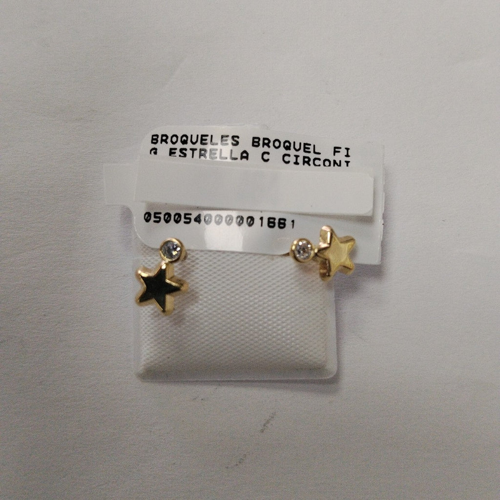 BROQUELES BROQUEL FIG ESTRELLA C CIRCONIA 14K 0.2603 GR (NUEVO)