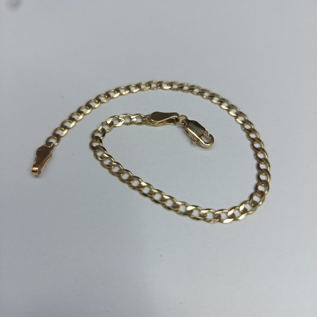 PULSERA TEJIDO BARBADA 14K 18 CM 3.2 GR (NUEVO)