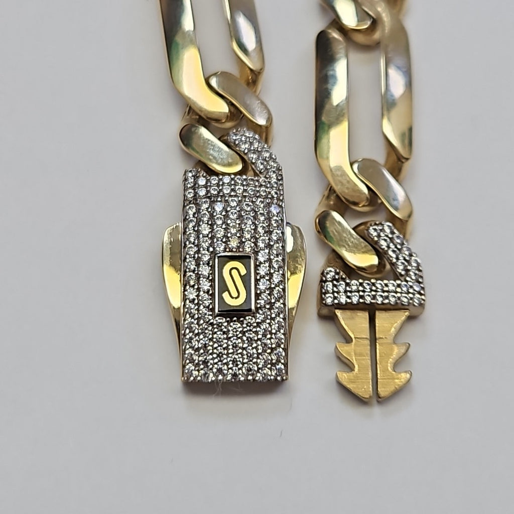 PULSERA CABALLERO MONACO ORO 14K 13.3 (NUEVO)