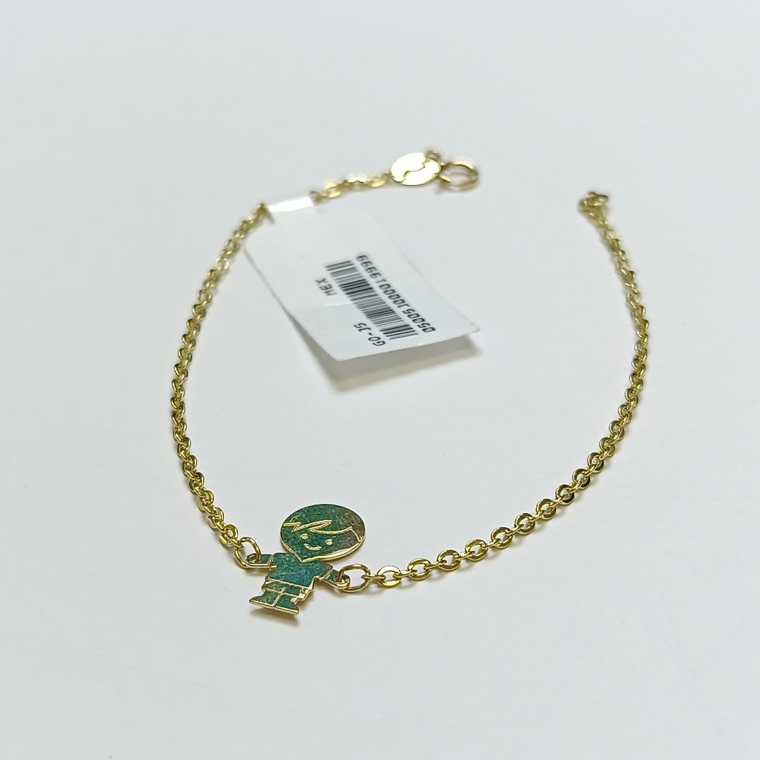 PULSERA TEJIDO ESPECIAL FIG NIÑO 14K 18 CM 1.5 GR (NUEVO)