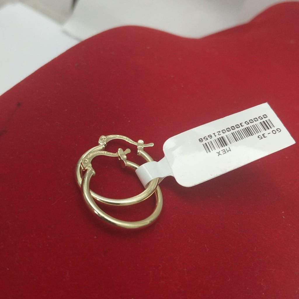 ARETES TEJIDO ARRACADAS LISAS 14K 1.1 GR (NUEVO)