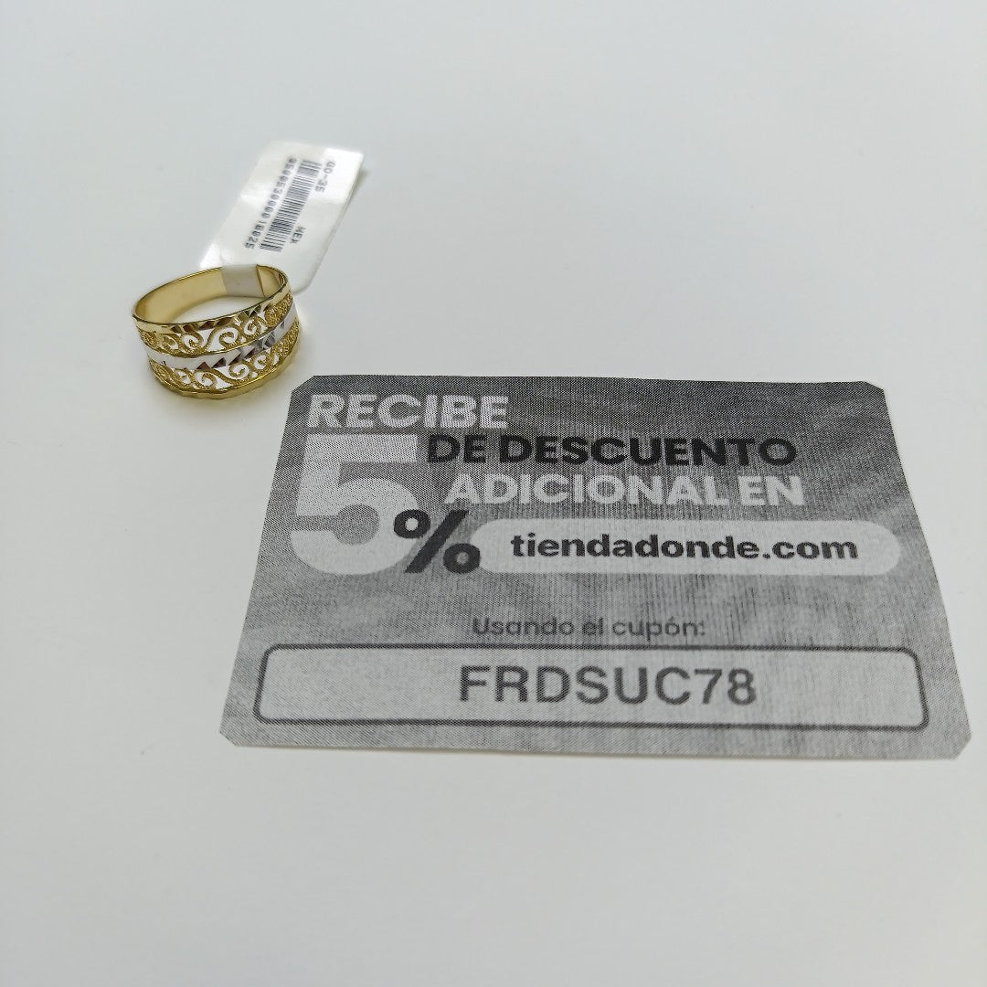 ANILLOS TIPO FILIGRANA COMBINADO 14K TALLA 8 2.8 GR (NUEVO)