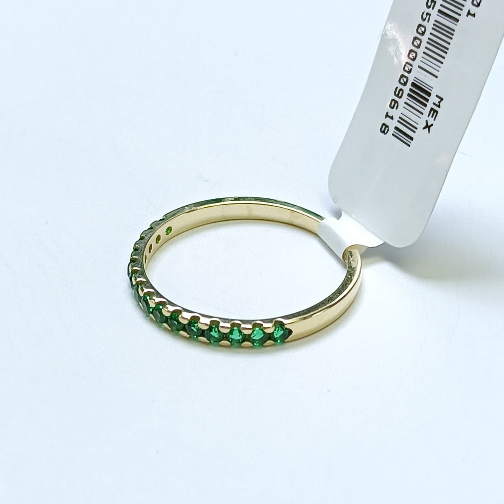 ANILLO ANILLITO MEDIA CHURUMBELA C PDRAS COLOR VERDE 14K 9 TALLA 1.7 GR (NUEVO)