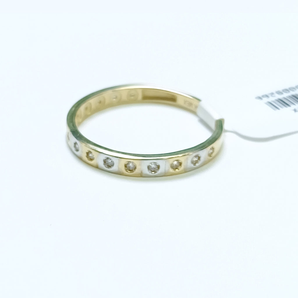 ANILLO ANILLITO C CIRCONIAS COMBINADO 14K 9 TALLA 2.2 GR (NUEVO)