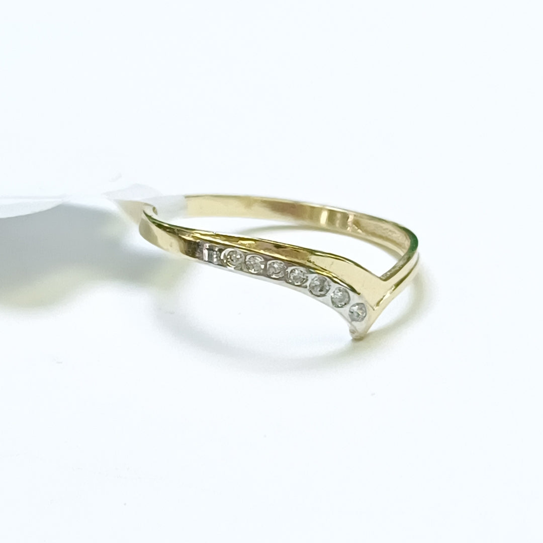 ANILLOS CON CIRCONIAS 14K TALLA 7 1 GR (NUEVO)