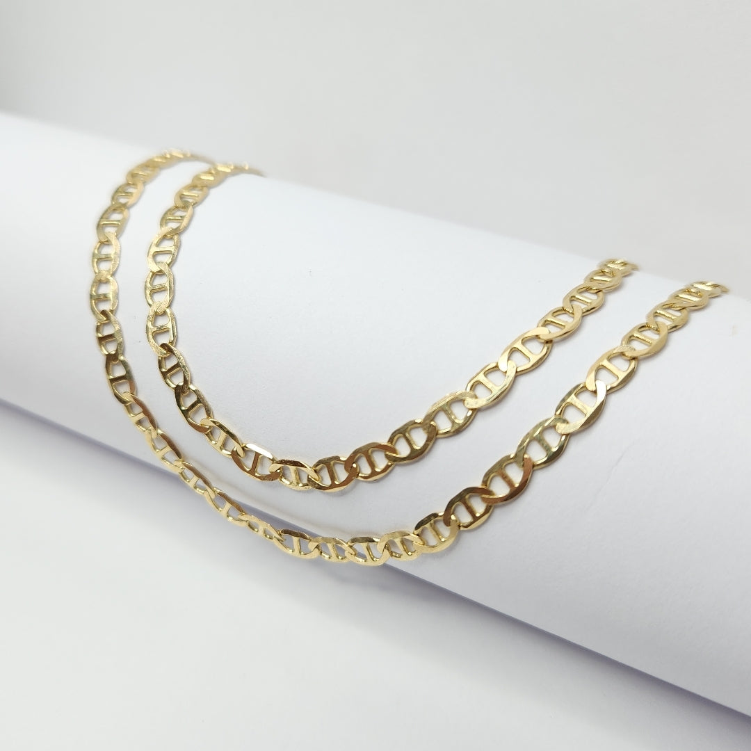 CADENAS TEJIDO MARINERA ORO 14K 50 CM 7.5 GR (NUEVO)