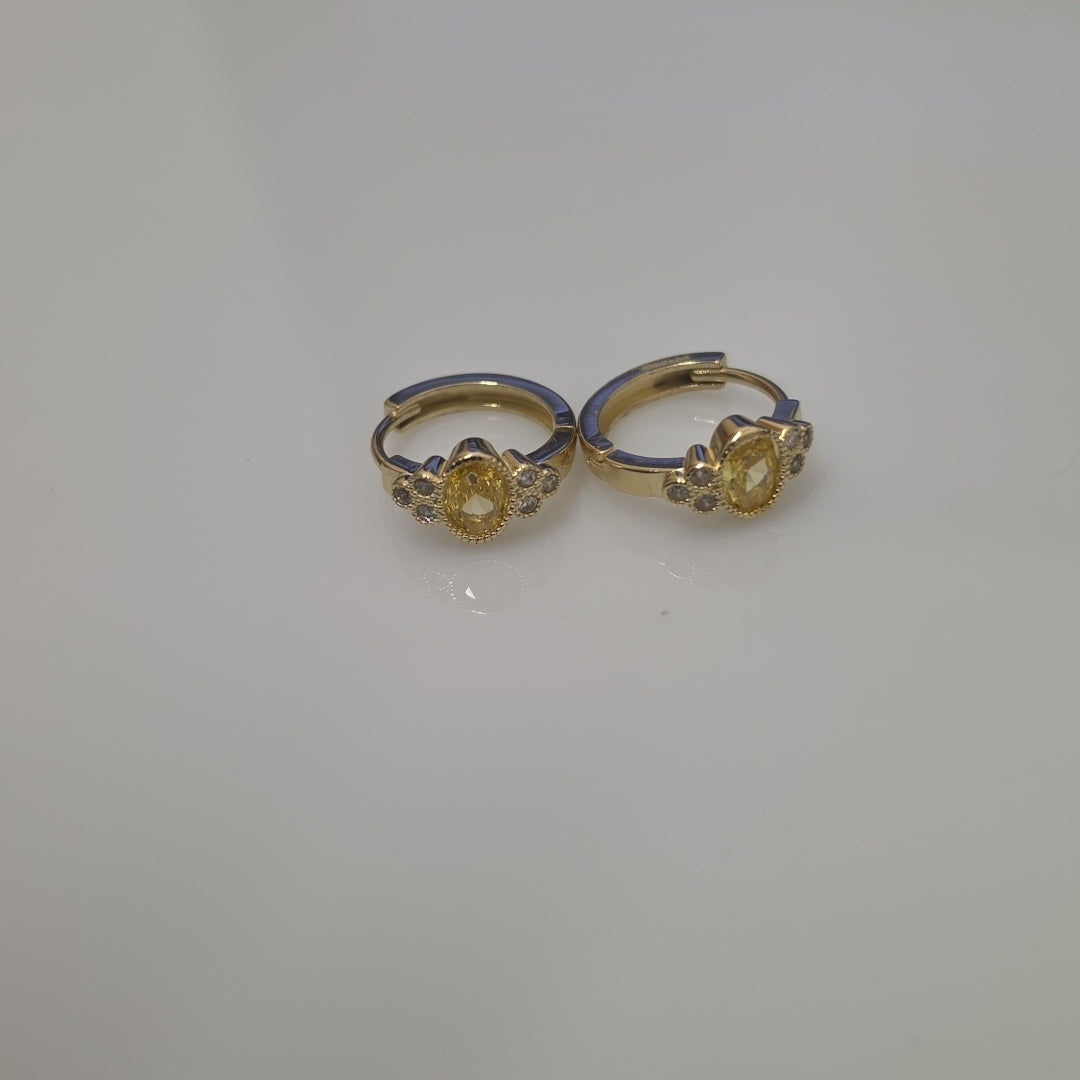 ARETES ARRACADAS CON CIRCONIAS Y PDRAS COL 14K 3.2 GR (NUEVO)