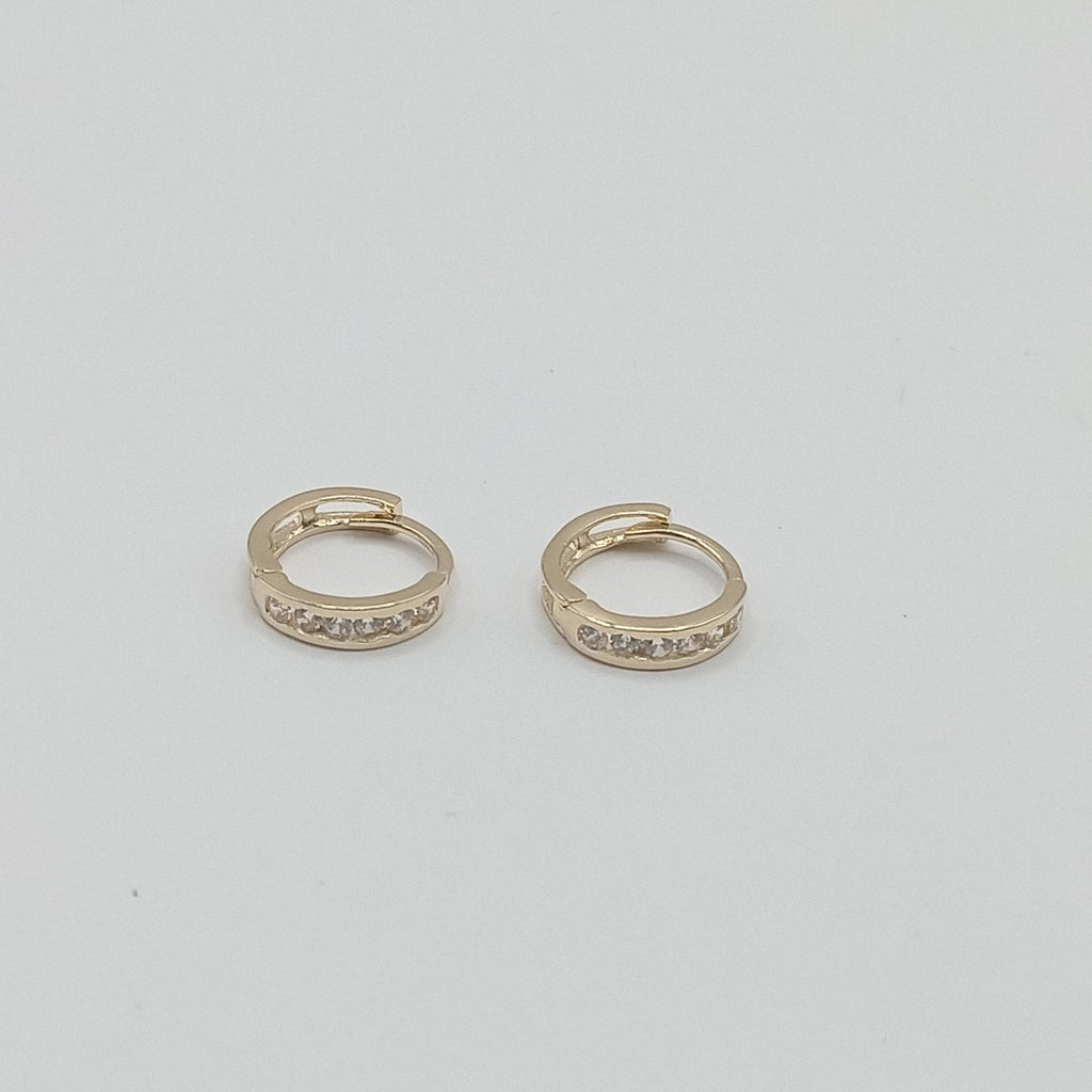 ARETES HUGGIES C CIRCONIA 14K 1.2 GR (NUEVO)