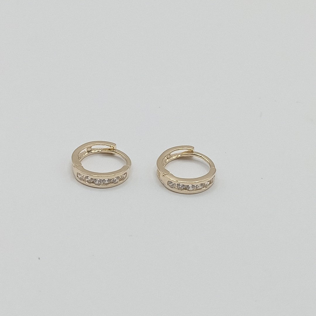 ARETES HUGGIES C CIRCONIA 14K 1.2 GR (NUEVO)