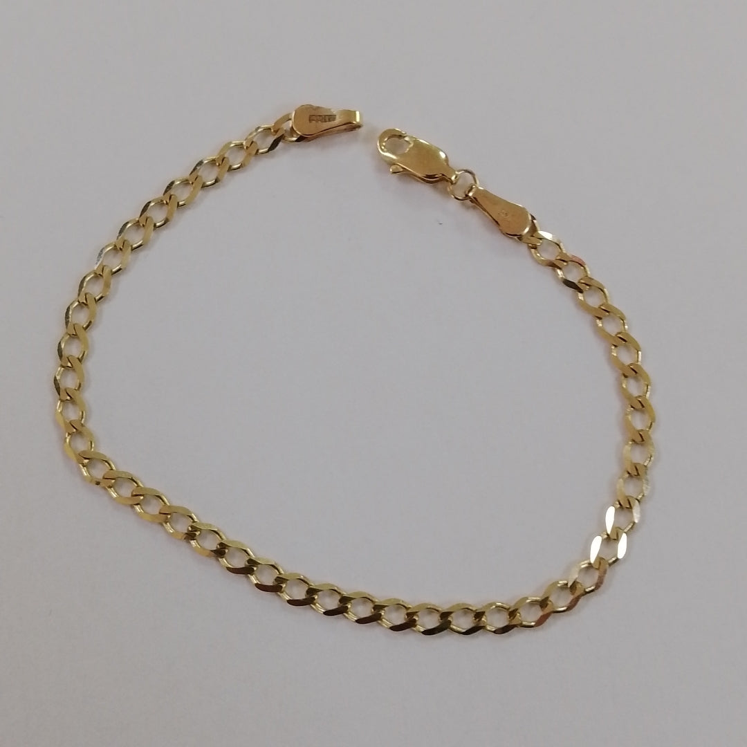 PULSERA TEJIDO BARBADA 14K 18 CM 3.5 GR (NUEVO)