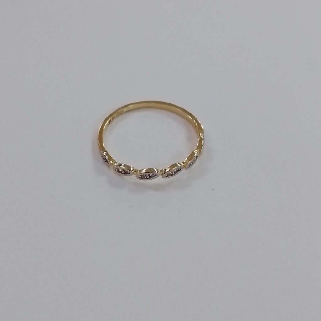ANILLO ANILLITO FIG C CIRCONIAS 14K 8 TALLA 1.2 GR (NUEVO)