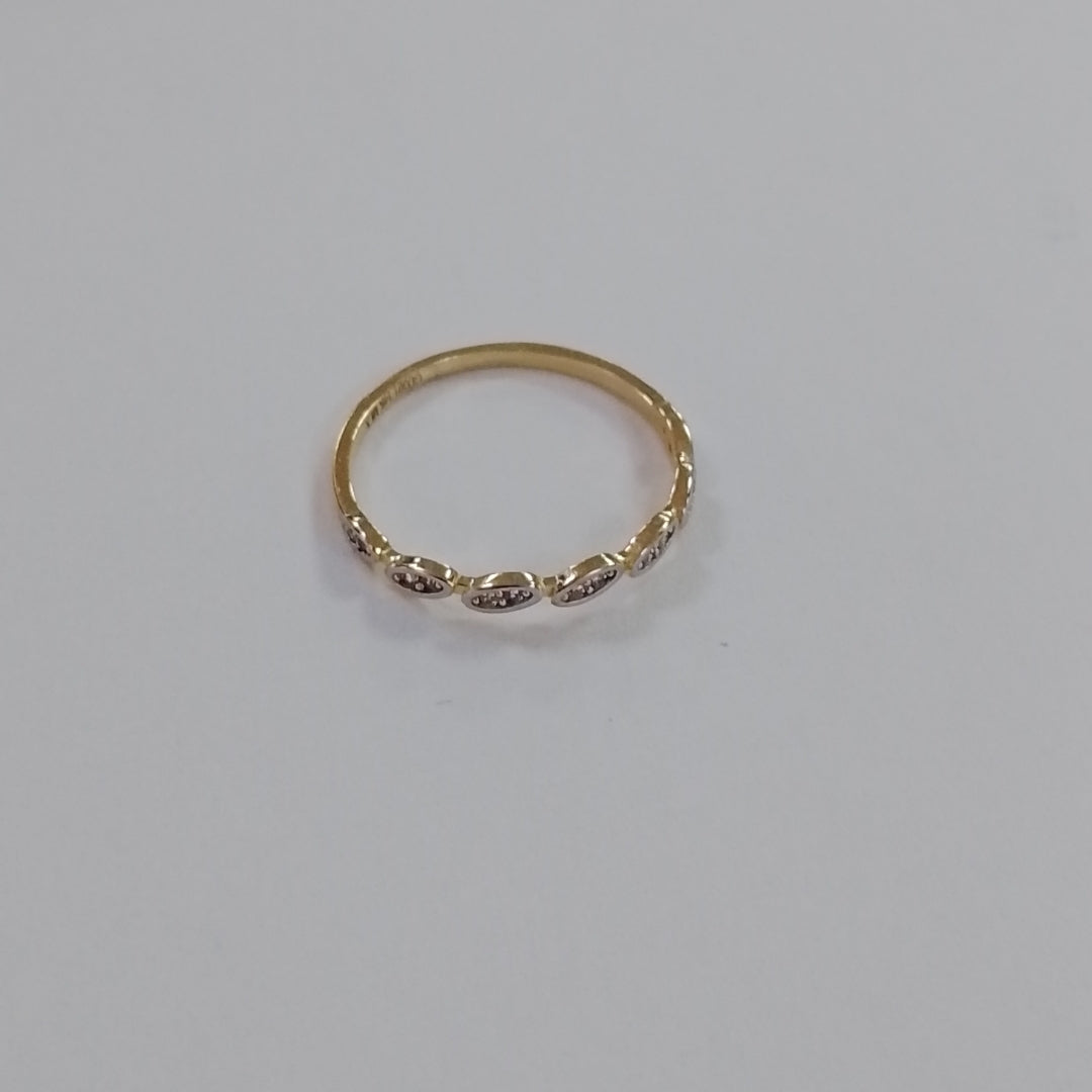 ANILLO ANILLITO FIG C CIRCONIAS 14K 8 TALLA 1.2 GR (NUEVO)