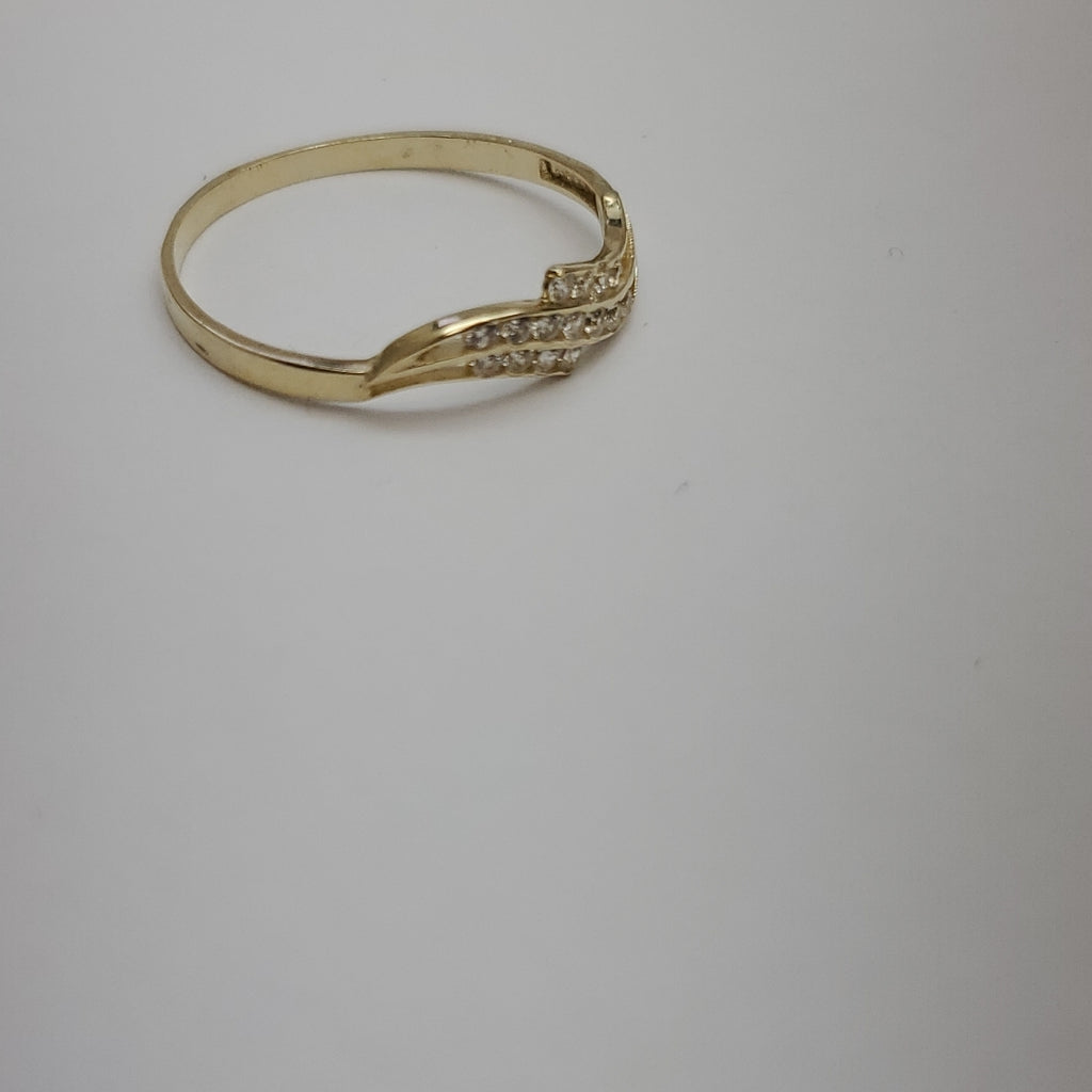 ANILLOS CON CIRCONIAS 14K TALLA 7 0.8 GR (NUEVO)