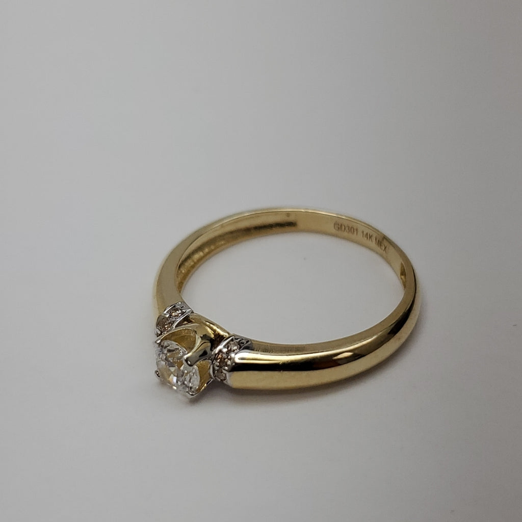 ANILLO ANILLITO C CIRCONIAS 14K 9 TALLA 2.4 GR (NUEVO)