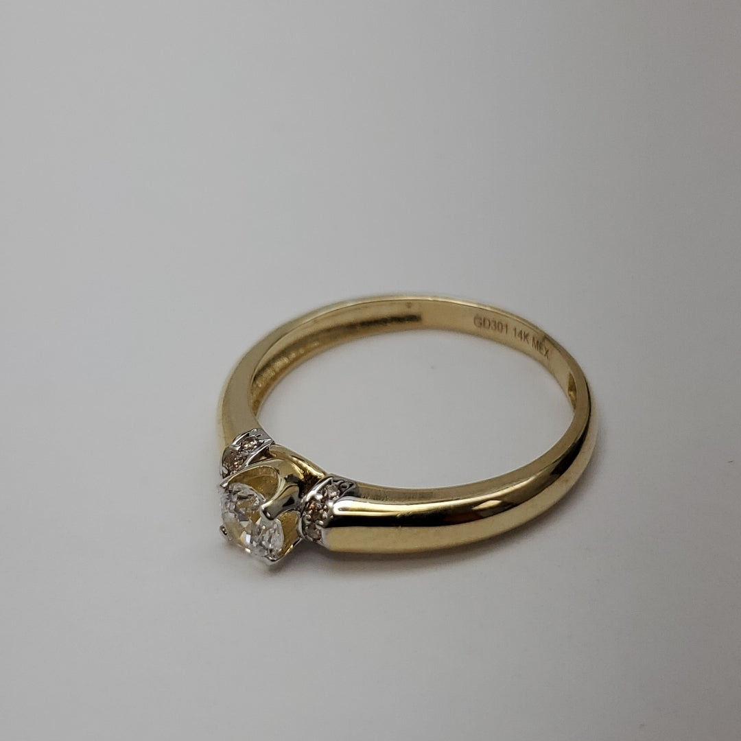 ANILLO ANILLITO C CIRCONIAS 14K 9 TALLA 2.4 GR (NUEVO)