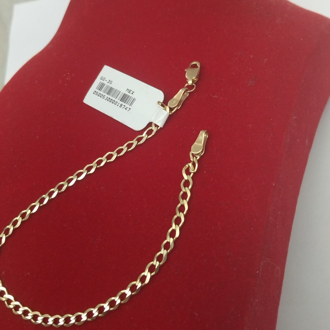 PULSERA TEJIDO BARBADA 14K 21 CM 3.8 GR (NUEVO)