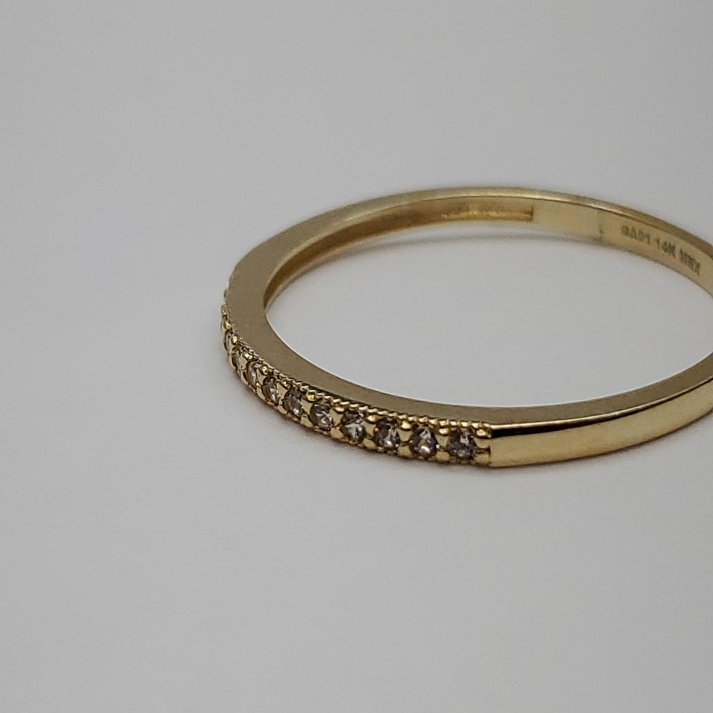 ANILLO ARGOLLA C CIRCONIAS 14K 9 TALLA 1.3 GR (NUEVO)