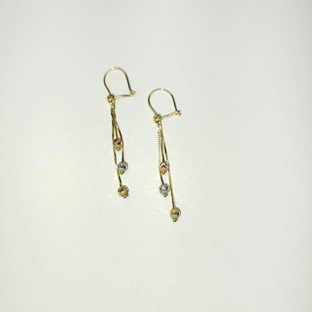 ARETES PAR ORO COMBINADO 10 K 1,40 GRMS (SEMINUEVO)