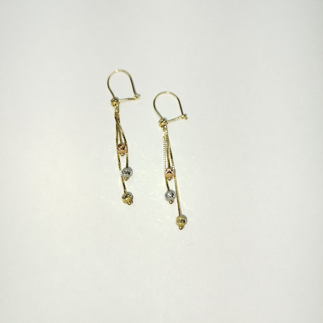 ARETES PAR ORO COMBINADO 10 K 1,40 GRMS (SEMINUEVO)