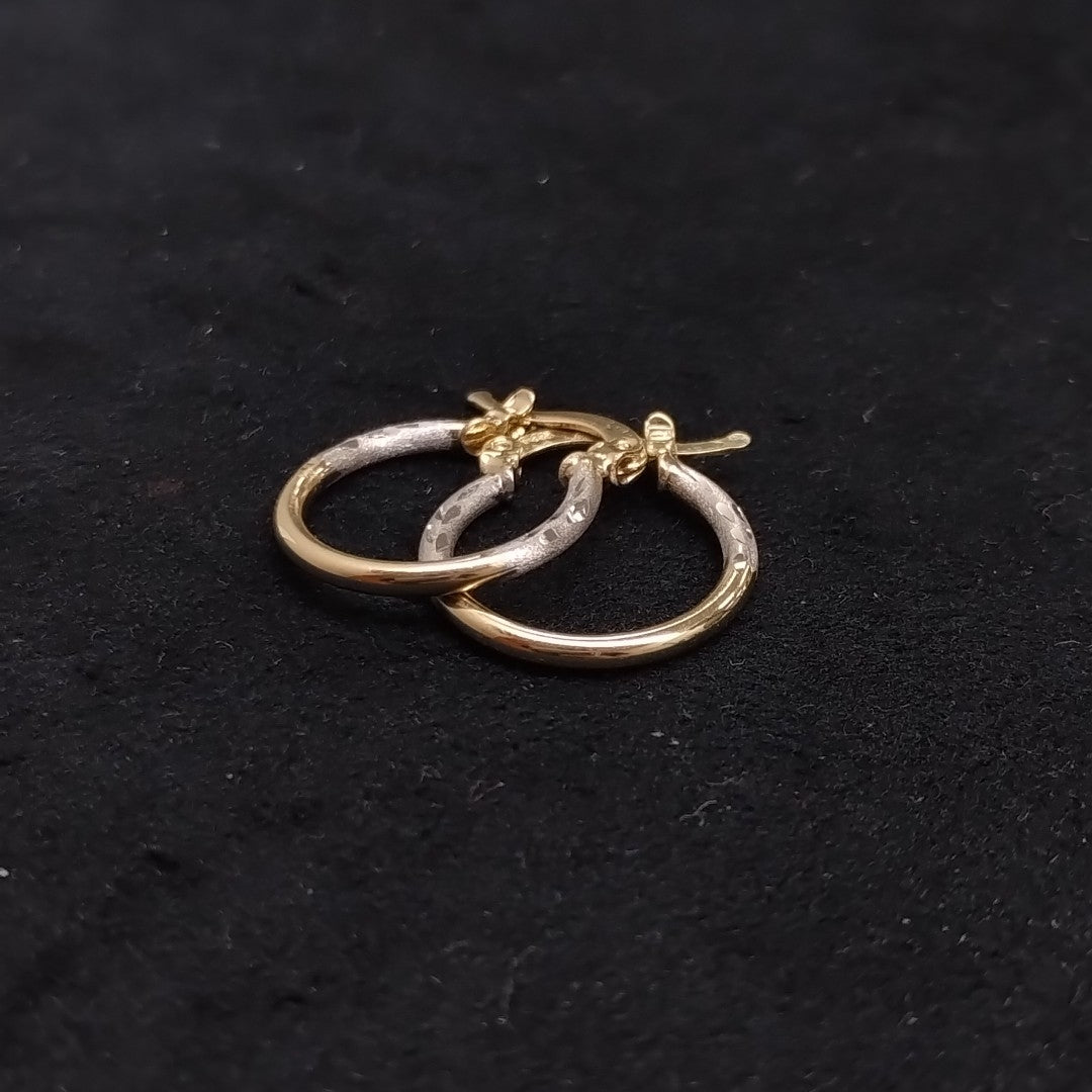 ARETES ARRACADAS COMBINADAS 14K 1.2 GR (NUEVO)