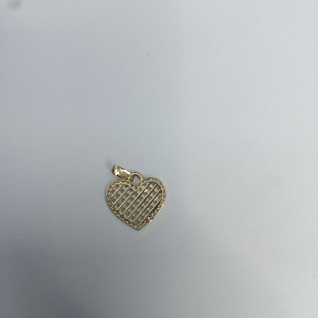 DIJE TEJIDO CORAZON CON CERCO DE CIRCONIAS 14K 1.1 GR (NUEVO)