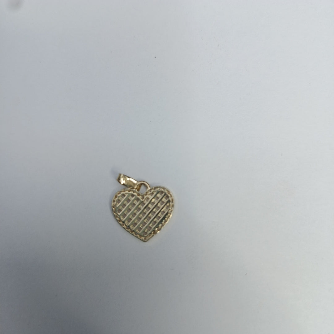 DIJE TEJIDO CORAZON CON CERCO DE CIRCONIAS 14K 1.1 GR (NUEVO)