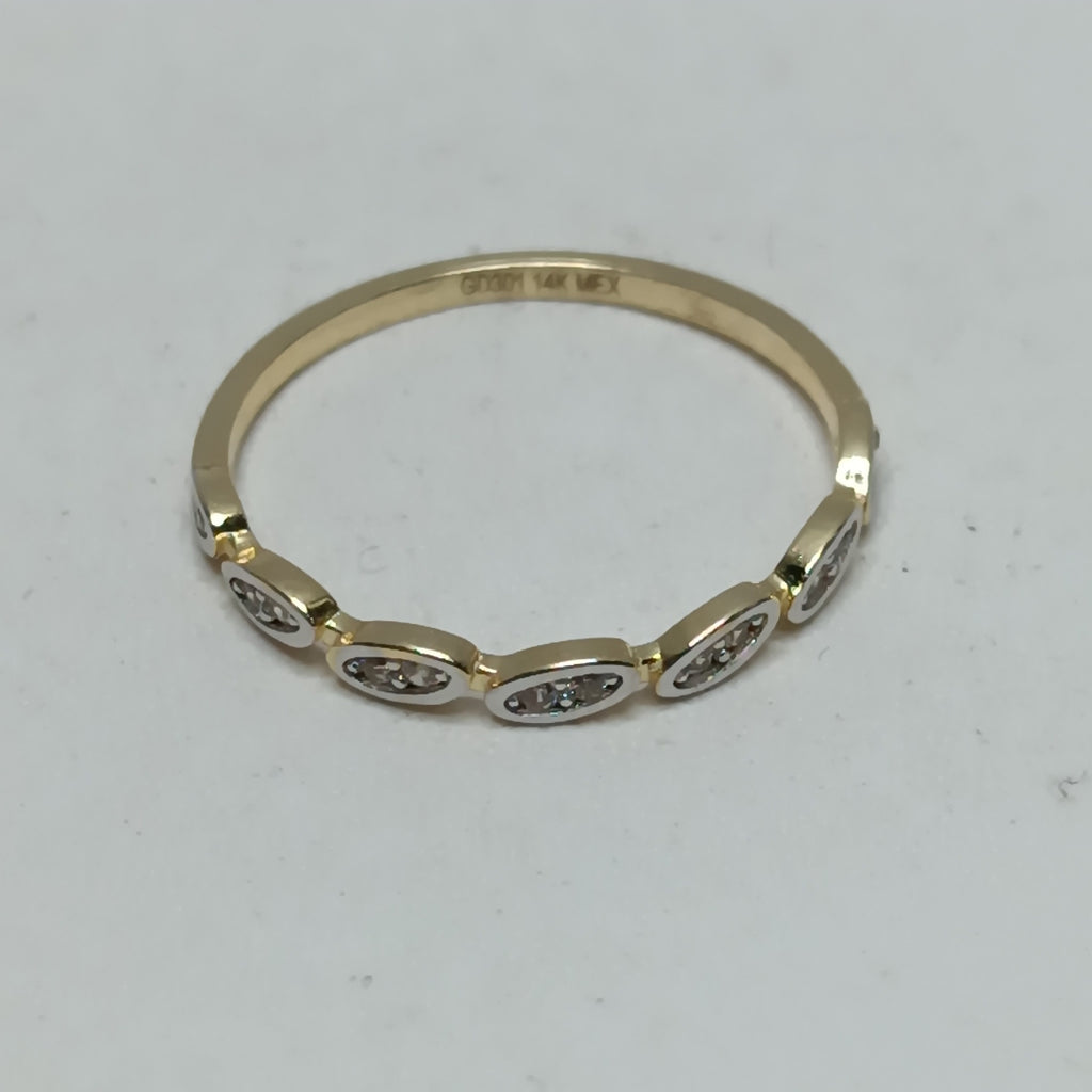 ANILLO ANILLITO FIG C CIRCONIAS 14K 8 TALLA 1.2 GR (NUEVO)