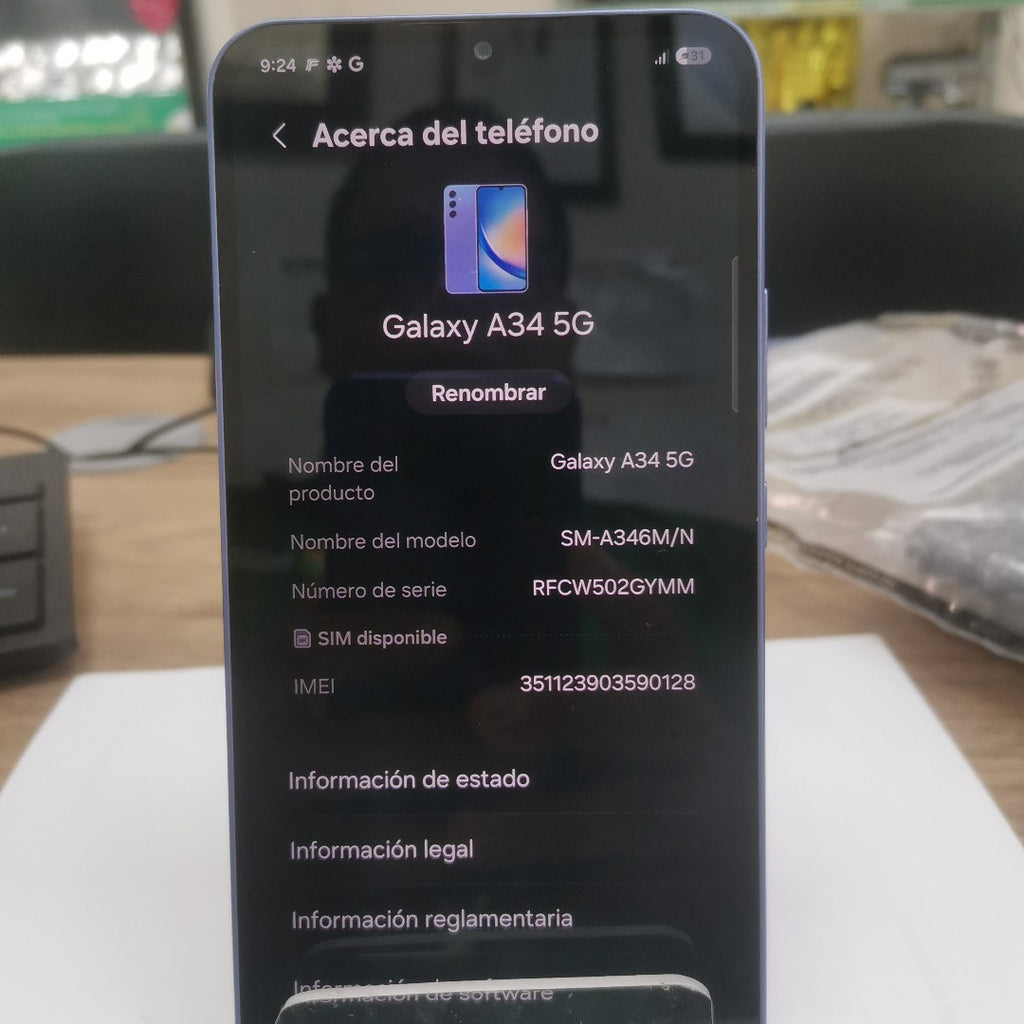 CELULAR SAMSUNG GALAXY A34 5G SM-A346M/N 128 GB 6 GB RAM (SEMINUEVO)